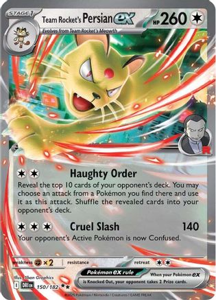 Team Rocket's Persian ex 150/182  - Holofoil SV10 Destined Rivals - Double Rare