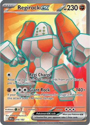Regirock ex 214/182  - Holofoil SV10 Destined Rivals - Ultra Rare