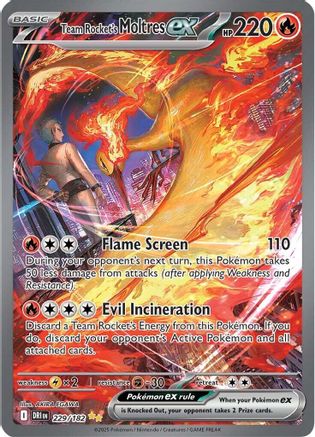 Team Rocket's Moltres ex 229/182  - Holofoil SV10 Destined Rivals - Special Illustration Rare