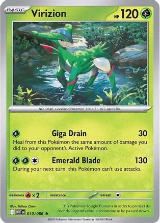 Virizion 010/086  - Holofoil SV White Flare - Rare