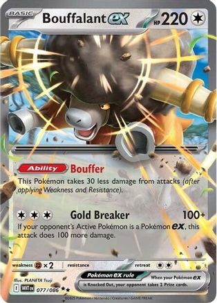 Bouffalant ex 077/086  - Holofoil SV White Flare - Double Rare