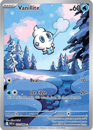 Vanillite 111/086  - Holofoil SV White Flare - Illustration Rare