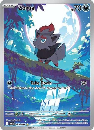Zorua 142/086  - Holofoil SV White Flare - Illustration Rare