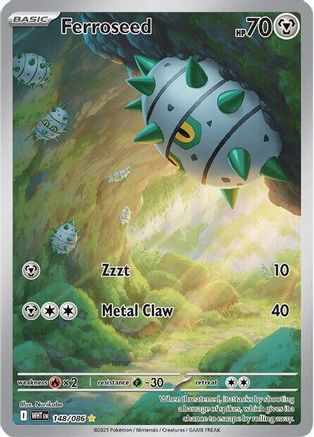 Ferroseed 148/086  - Holofoil SV White Flare - Illustration Rare