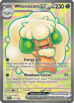 Whimsicott ex 157/086  - Holofoil SV White Flare - Ultra Rare