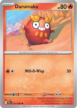 Darumaka 013/086  - Reverse Holofoil SV Black Bolt - Common