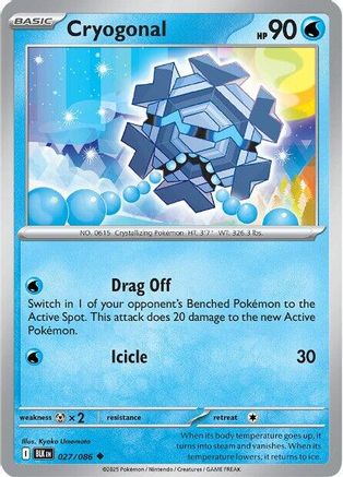 Cryogonal 027/086  - Reverse Holofoil SV Black Bolt - Uncommon