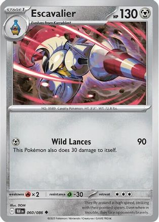Escavalier 060/086  - Reverse Holofoil SV Black Bolt - Uncommon