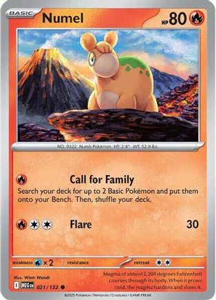 Numel 021/132  - Reverse Holofoil ME01 Mega Evolution - Common