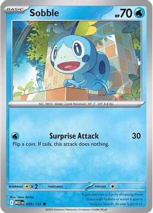 Sobble 039/132  - Reverse Holofoil ME01 Mega Evolution - Common