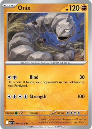 Onix 070/132  - Reverse Holofoil ME01 Mega Evolution - Common