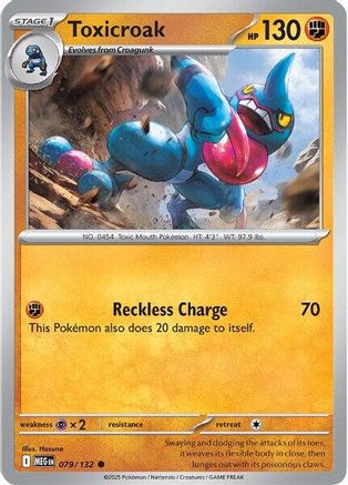 Toxicroak 079/132  - Reverse Holofoil ME01 Mega Evolution - Common