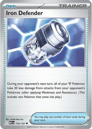 Iron Defender 118/132  - Reverse Holofoil ME01 Mega Evolution - Uncommon