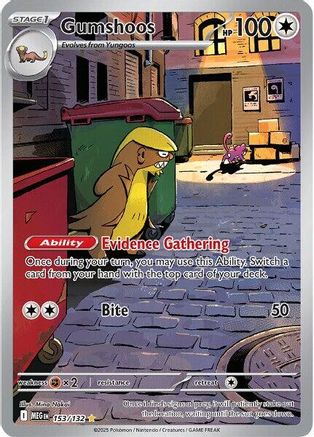 Gumshoos 153/132  - Holofoil ME01 Mega Evolution - Illustration Rare