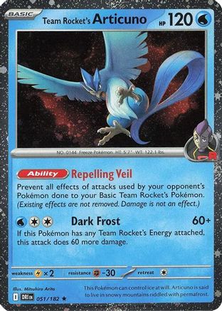 Team Rocket's Articuno 051/182  - Holofoil Miscellaneous Cards & Products - Promo