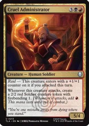 Cruel Administrator (TLA-213) - Avatar: The Last Airbender Foil