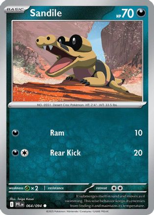 Sandile 064/094  - Reverse Holofoil ME02 Phantasmal Flames - Common