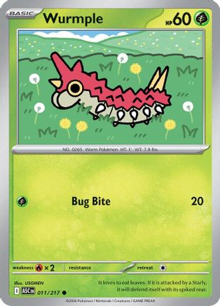 Wurmple 011  - Reverse Holofoil ME Ascended Heroes - Common