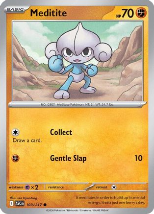 Meditite 103  - Reverse Holofoil ME Ascended Heroes - Common