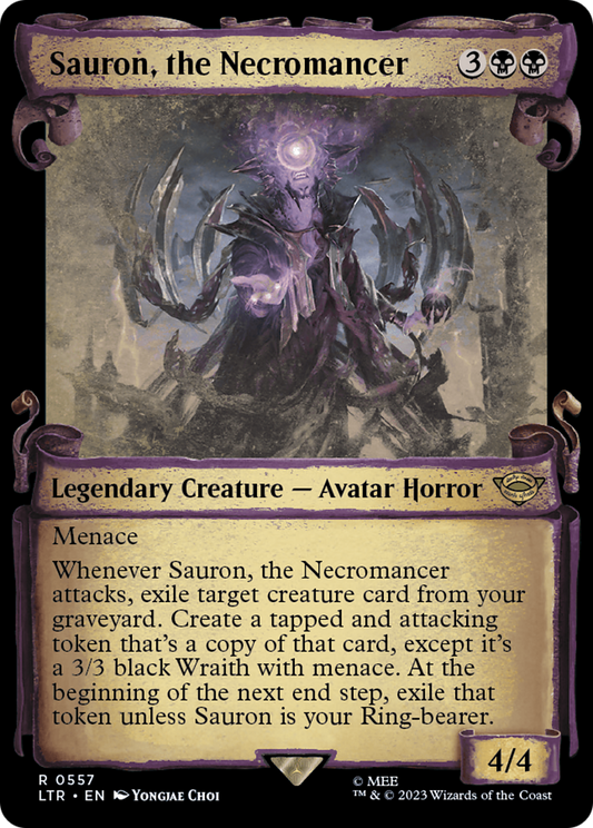 Sauron, the Necromancer (Showcase Scrolls) (LTR-557) - The Lord of the Rings: Tales of Middle-earth: (Showcase) Foil