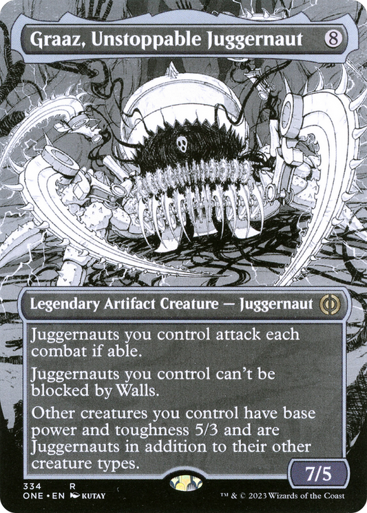 Graaz, Unstoppable Juggernaut (Borderless) (ONE-334) - Phyrexia: All Will Be One: (Showcase)