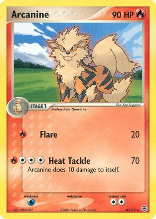 Arcanine 018/112  - Reverse Holofoil FireRed & LeafGreen - Rare