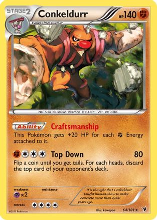Conkeldurr (64) 064  - Reverse Holofoil Noble Victories - Holo Rare