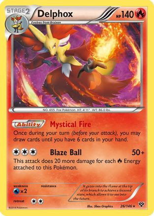 Delphox 026/146  - Reverse Holofoil XY Base Set - Holo Rare