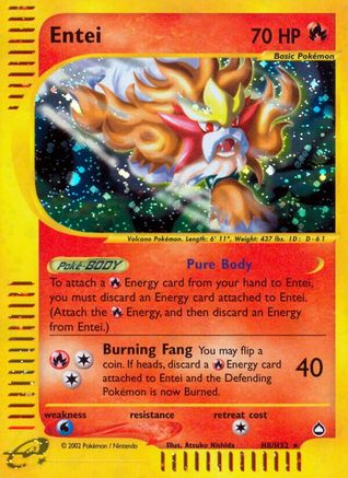 Entei (H8) 0H8  - Holofoil Aquapolis - Holo Rare