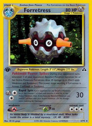 Forretress (2) 002/75  - 1st Edition Holofoil Neo Discovery - Holo Rare