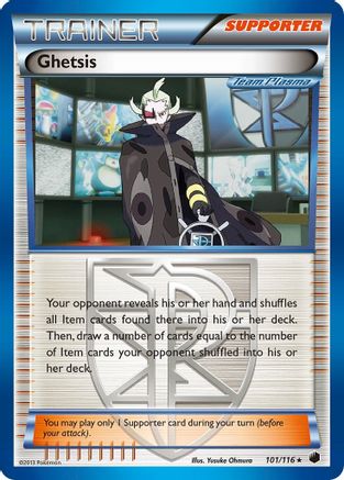 Ghetsis (Team Plasma) 101/116  - Reverse Holofoil Plasma Freeze - Holo Rare
