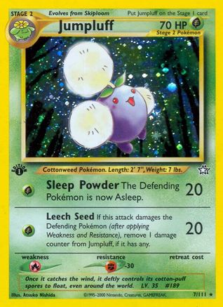 Jumpluff 007/111  - 1st Edition Holofoil Neo Genesis - Holo Rare