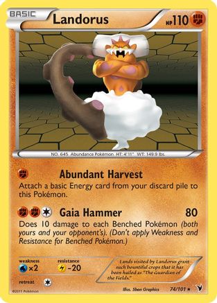 Landorus 074  - Holofoil Noble Victories - Holo Rare