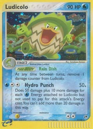 Ludicolo 007  - Reverse Holofoil Sandstorm - Holo Rare