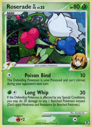 Roserade GL 012  - Reverse Holofoil Rising Rivals - Holo Rare