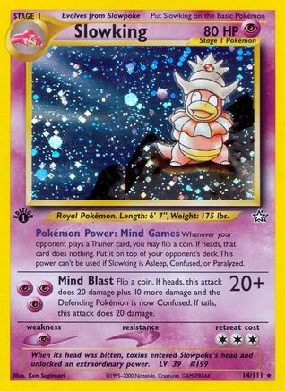 Slowking 014/111  - 1st Edition Holofoil Neo Genesis - Holo Rare