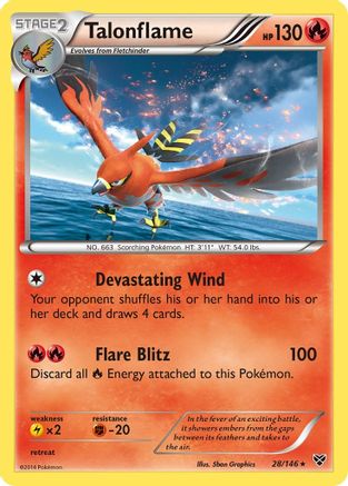 Talonflame 028/146  - Reverse Holofoil XY Base Set - Holo Rare