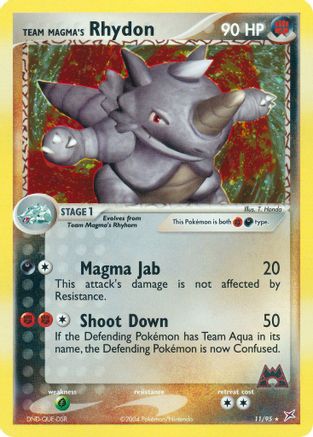 Team Magma's Rhydon 011/95  - Reverse Holofoil Team Magma vs Team Aqua - Holo Rare