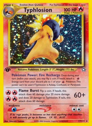 Typhlosion (17) 017/111  - 1st Edition Holofoil Neo Genesis - Holo Rare