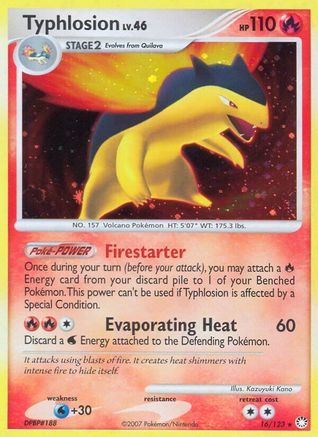Typhlosion 016/123  - Reverse Holofoil Mysterious Treasures - Holo Rare