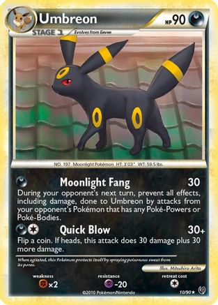 Umbreon 010/90  - Reverse Holofoil Undaunted - Holo Rare