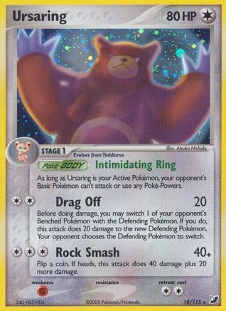Ursaring 018  - Reverse Holofoil Unseen Forces - Holo Rare