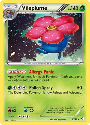 Vileplume 003  - Reverse Holofoil Boundaries Crossed - Holo Rare