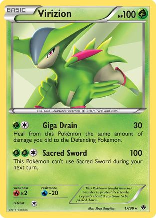Virizion 017  - Reverse Holofoil Emerging Powers - Holo Rare