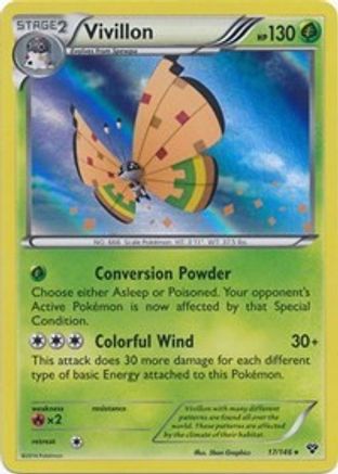 Vivillon (High Plains [Orange]) 017  - Reverse Holofoil XY Base Set - Holo Rare