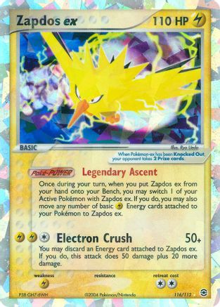 Zapdos ex 116  FireRed & LeafGreen - Secret Rare