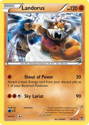 Landorus 058/111  - Holofoil XY  Furious Fists - Holo Rare