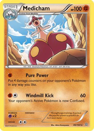 Medicham 080  - Holofoil XY  Primal Clash - Holo Rare
