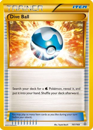 Dive Ball (161 Secret Rare) 161/160  - Holofoil XY  Primal Clash - Secret Rare