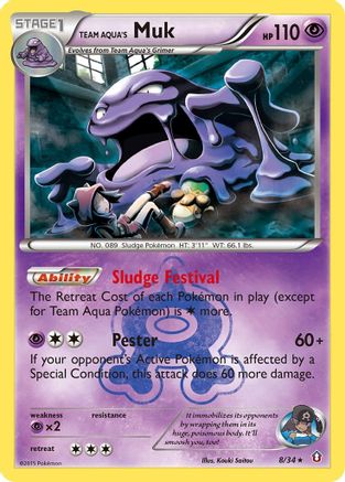 Team Aqua's Muk 008/34  - Holofoil Double Crisis - Holo Rare
